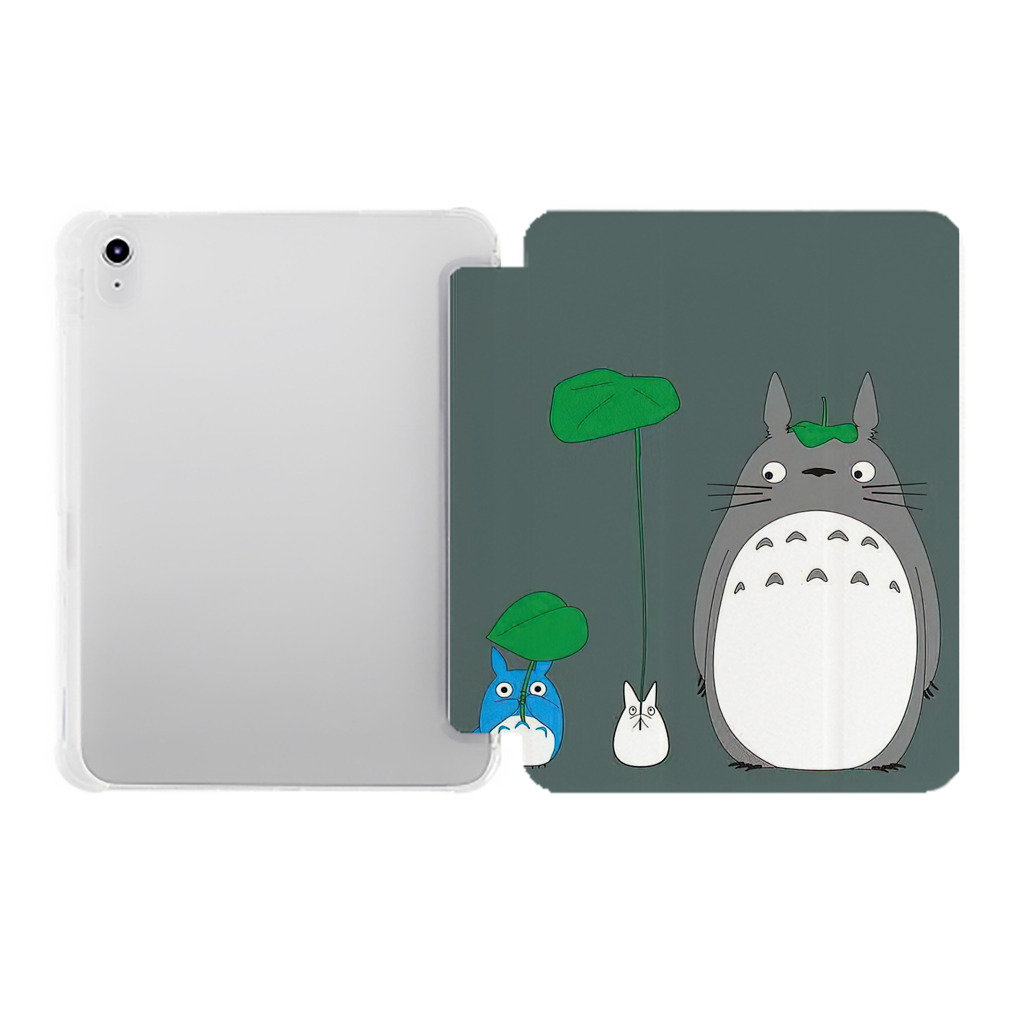 （画像用） となりのトトロ 草壁メイ 草壁サツキ My Neighbor Totoro Satsuki Kusakabe Mei Kusakabe IPad ケース ペン収納付き 三つ折りスタンド PUレザー×シリコン 対応機種9.5/10.5/10.9インチ